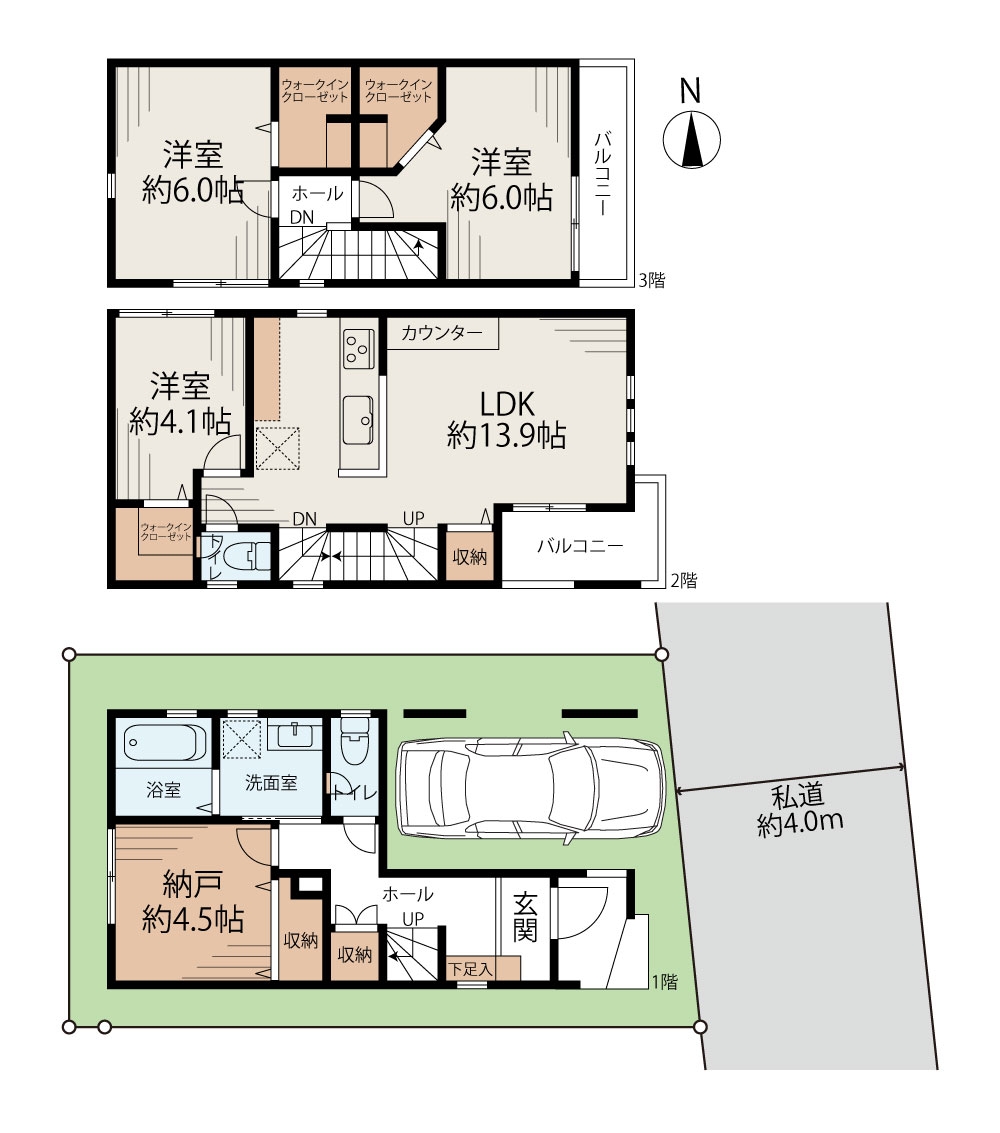 足立区西新井5丁目　2号棟　新築戸建